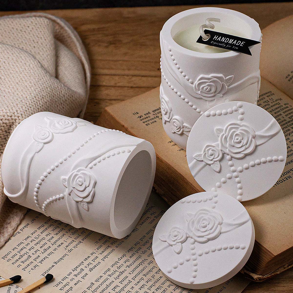 Candle Making Supplies Jars - Beton bloemvorm kaars pot siliconen mal