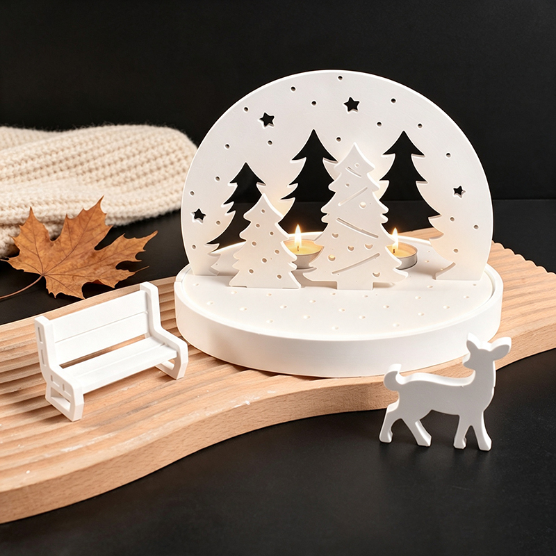 Candle Making Supplies Kit - Kerst-Eland Theelicht Houder Siliconen Molds, 3D